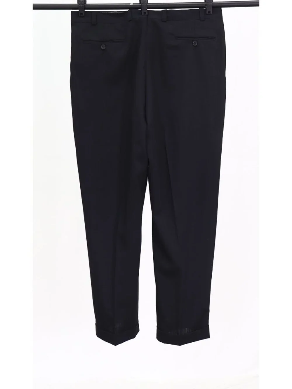 Calvin Klein 44R 38x31 Black Full Suit 3-Button Solid R943